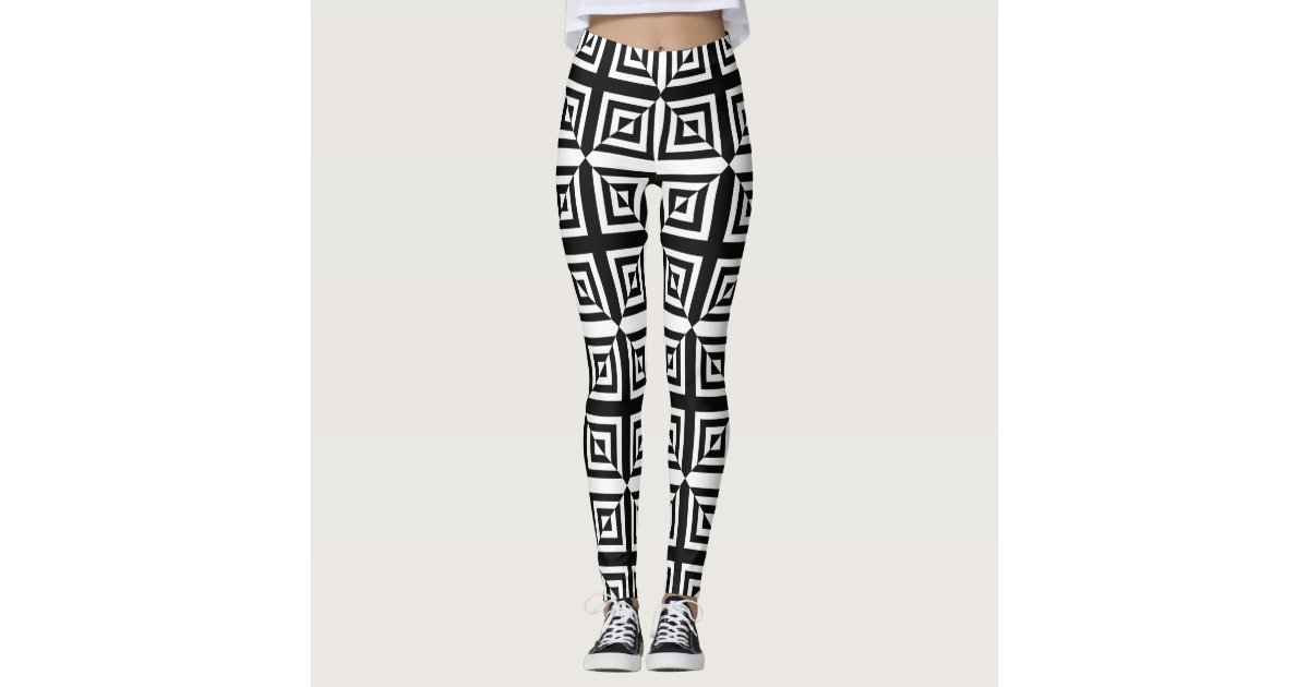 Women's Diamond Illusion Leggings, Diamond Pattern Tights, Crystal