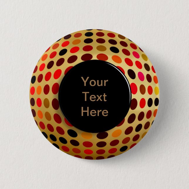 Optical Dotty Illusion Custom Text Button (Front)