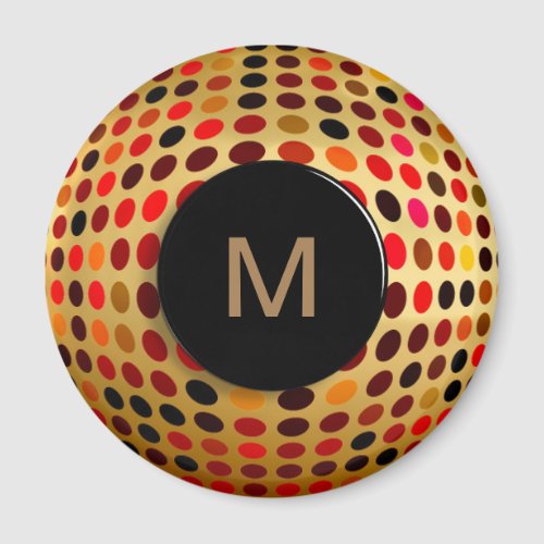 Optical Dotty Illusion Monogram Magnet