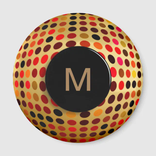 Optical Dotty Illusion Monogram Magnet | Zazzle