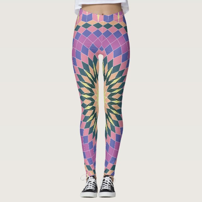 Optical Effect Flower Leggings (Front)