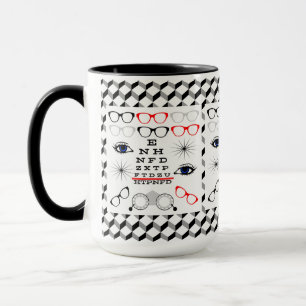 Optical Eye Chart Ophthalmologist Optician Pattern Mug