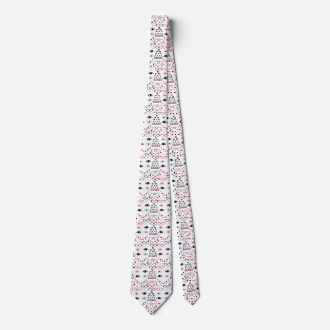 Optical Eye Chart Ophthalmologist Optician Pattern Neck Tie (Front)