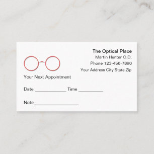 Optical Eye Doctor Appointment Cards