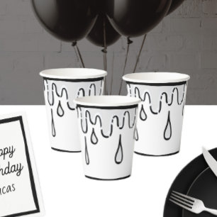 Optical Illusion 2D Comic Birthday Party Paper Cups