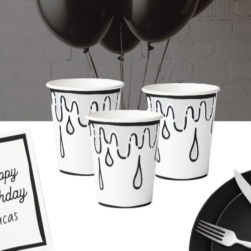 Optical Illusion 2D Comic Birthday Party  Paper Cups