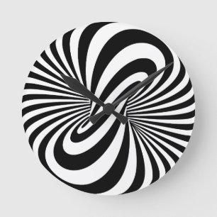 Optical Illusion 3D Spiral Round Clock