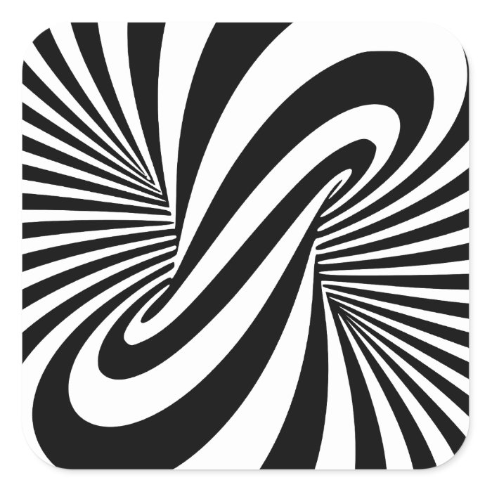 Optical Illusion 3D Spiral Square Stickers