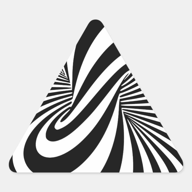Optical Illusion 3D Spiral Triangle Sticker (Front)