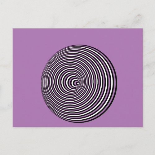Optical illusion 3D white Optic 3 D Circle Postcard