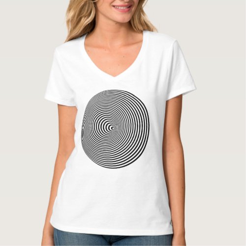 Optical illusion 3D white Optic 3 D Circle T_Shirt