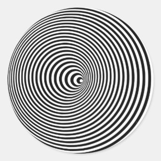 Optical illusion 3D white Optical 3 D Circle Classic Round Sticker