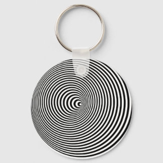 Optical illusion 3D white Optical 3 D Circle Keychain