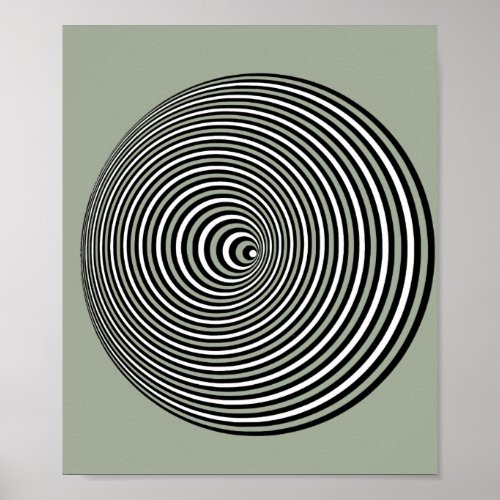 Optical illusion 3D white Optical 3 D Circle Poster