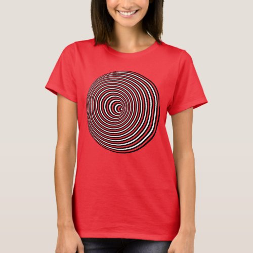 Optical illusion 3D white Optical 3 D Circle T_Shirt