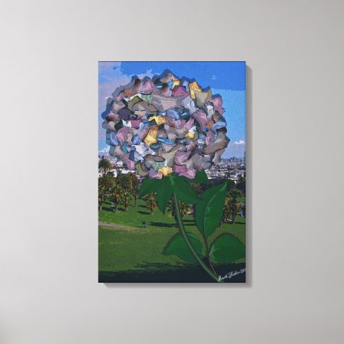 Optical Illusion  A Flower Grows in Dolores Park Canvas Print