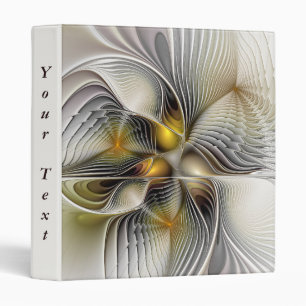 Optical Illusion Abstract 3D Fractal Depth Text 3 Ring Binder