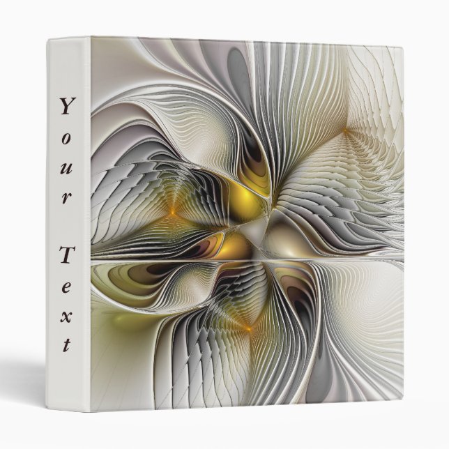 Optical Illusion Abstract 3D Fractal Depth Text 3 Ring Binder (Front/Spine)