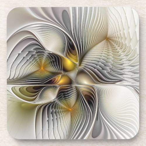 Optical Illusion Abstract 3D Fractal With Depth Beverage Coaster