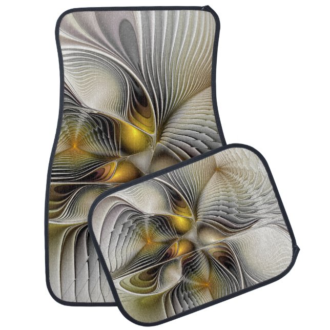 Optical Illusion Abstract 3D Fractal With Depth Car Floor Mat (Set)