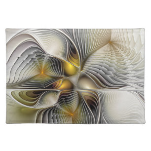 Optical Illusion Abstract 3D Fractal With Depth Cloth Placemat