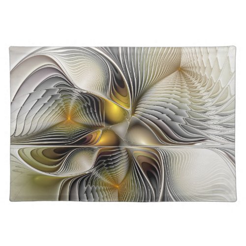 Optical Illusion Abstract 3D Fractal With Depth Cloth Placemat