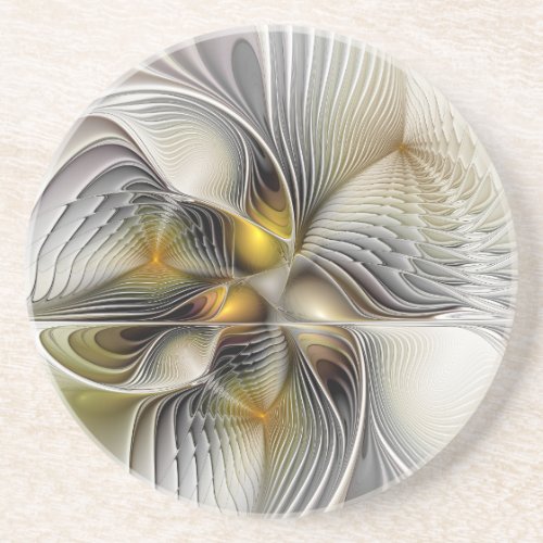 Optical Illusion Abstract 3D Fractal With Depth Coaster