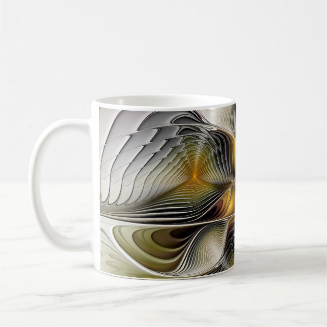 Optical Illusion Abstract 3D Fractal With Depth Coffee Mug (Left)