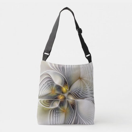 Optical Illusion Abstract 3D Fractal With Depth Crossbody Bag