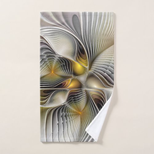 Optical Illusion Abstract 3D Fractal With Depth Hand Towel