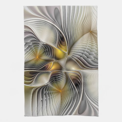 Optical Illusion Abstract 3D Fractal With Depth Kitchen Towel