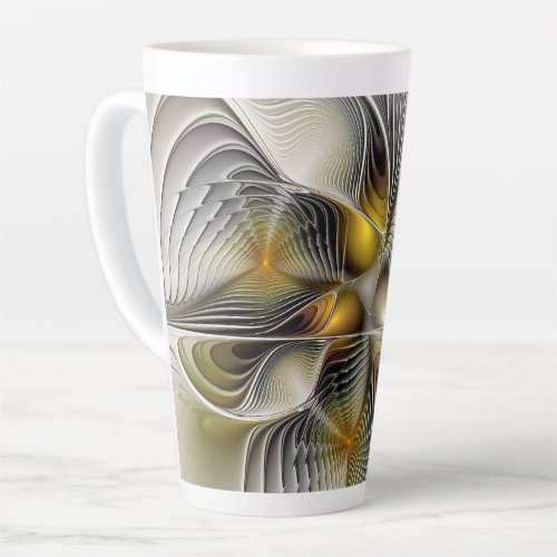 Optical Illusion Abstract 3D Fractal With Depth Latte Mug