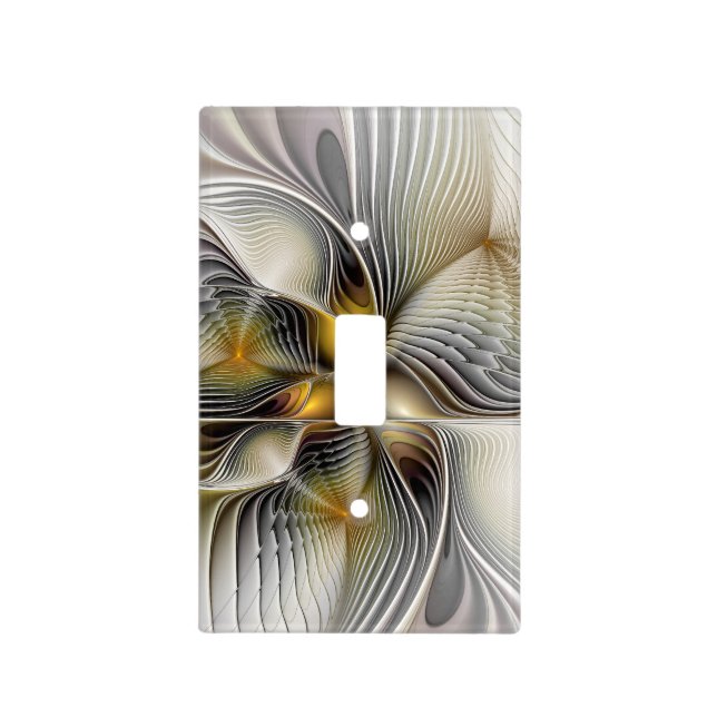 Optical Illusion Abstract 3D Fractal With Depth Light Switch Cover (Front)