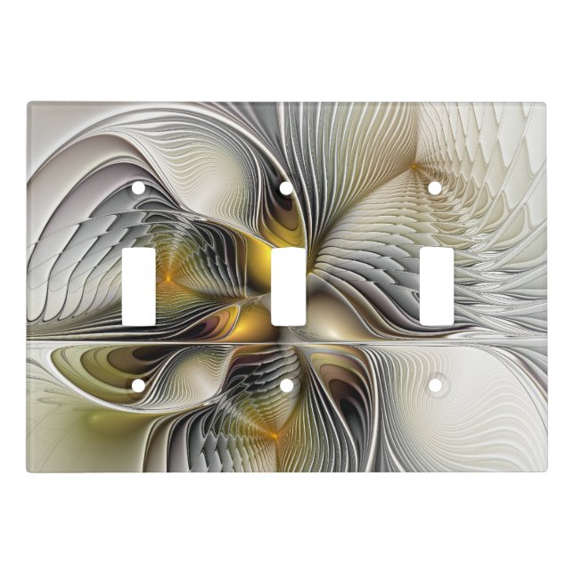 Optical Illusion Abstract 3D Fractal With Depth Light Switch Cover (Front)