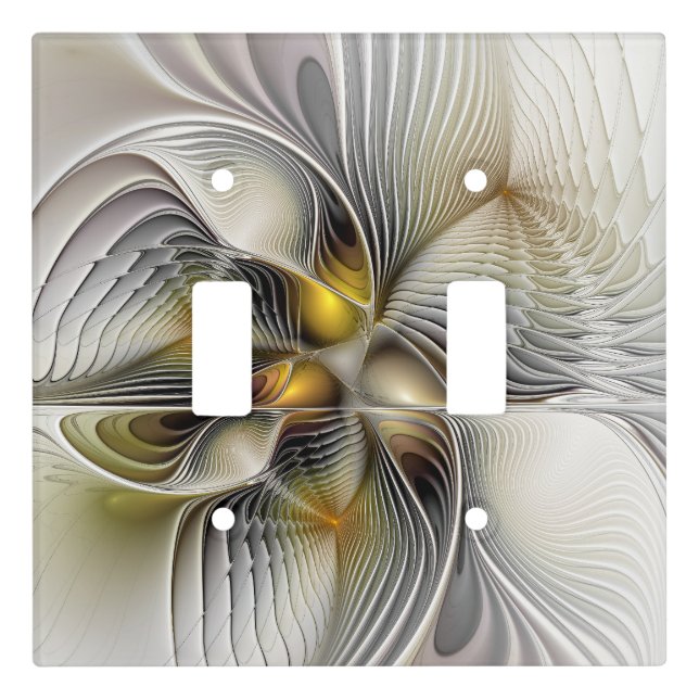 Optical Illusion Abstract 3D Fractal With Depth Light Switch Cover (Front)