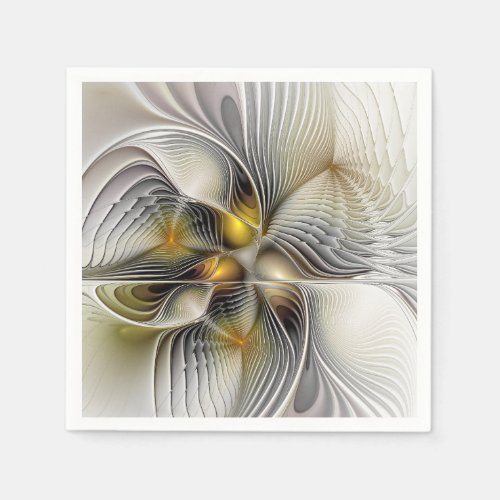 Optical Illusion Abstract 3D Fractal With Depth Napkins