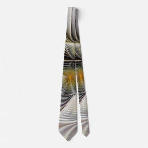 Optical Illusion Abstract 3D Fractal With Depth Neck Tie