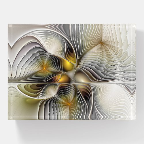 Optical Illusion Abstract 3D Fractal With Depth Paperweight