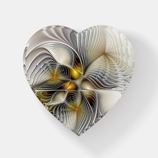 Optical Illusion Abstract 3D Fractal With Depth Paperweight (Front)