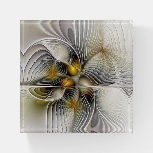 Optical Illusion Abstract 3D Fractal With Depth Paperweight