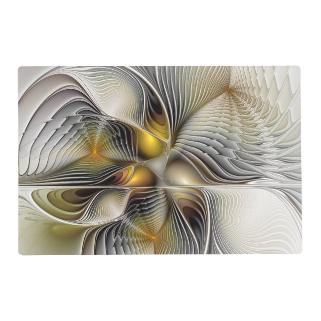 Optical Illusion Abstract 3D Fractal With Depth Placemat (Front)