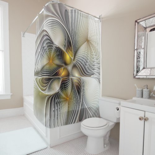 Optical Illusion Abstract 3D Fractal With Depth Shower Curtain