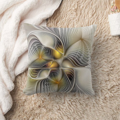 Optical Illusion Abstract 3D Fractal With Depth Throw Pillow