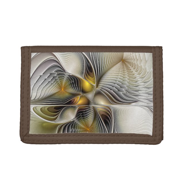 Optical Illusion Abstract 3D Fractal With Depth Trifold Wallet (Front)