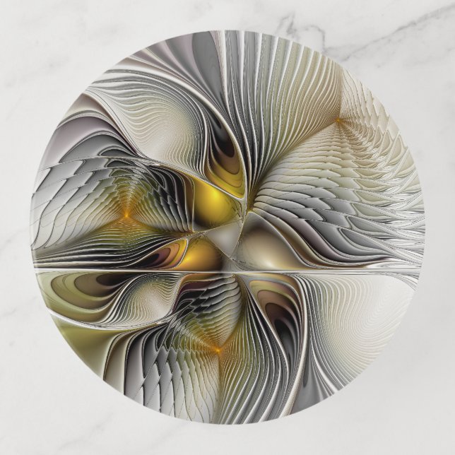 Optical Illusion Abstract 3D Fractal With Depth Trinket Tray (Front)