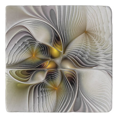 Optical Illusion Abstract 3D Fractal With Depth Trivet