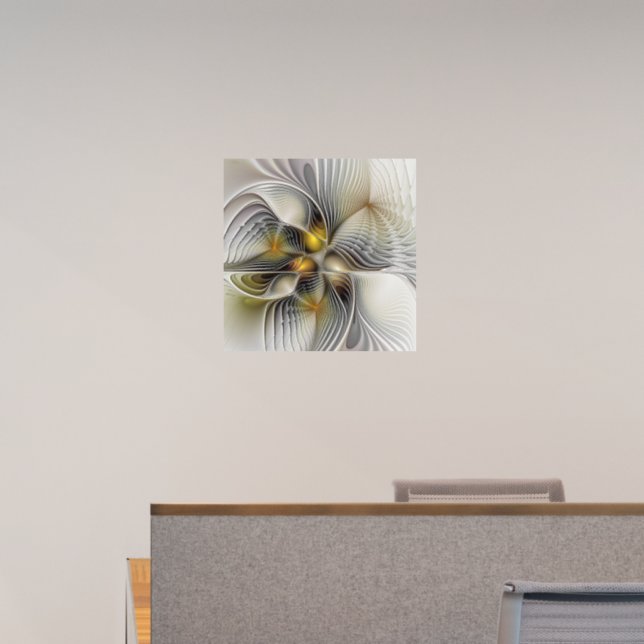 Optical Illusion Abstract 3D Fractal With Depth Wall Decal (Office)