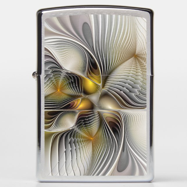 Optical Illusion Abstract 3D Fractal With Depth Zippo Lighter (Front)