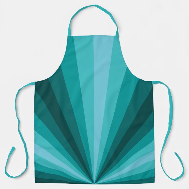 Optical Illusion Aqua All-Over Print Apron (Front)