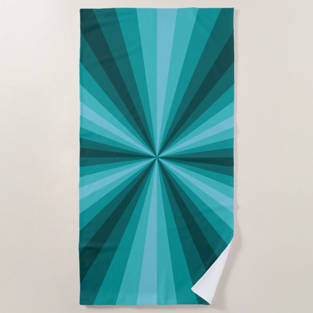 Optical Illusion Aqua Beach Towel (Front)
